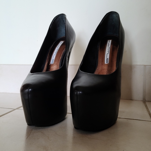 Studio TMLS black platform heels sz 7 - Picture 3 of 7